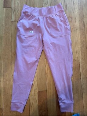 Under Armour | Girls Pink Motion Joggers Tapered Athletic Sweatpants | Size YSM